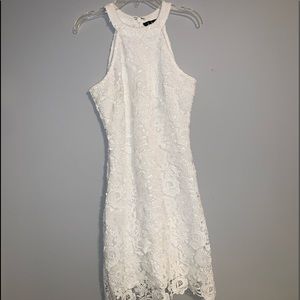 White Lace Fitted Homecoming Lulu’s Dress